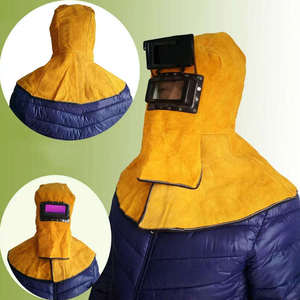 Casco de Soldadura de Cuero Vacuno, Resistente al Calor, Gorro de Trabajo para Pulir - Product Image 2