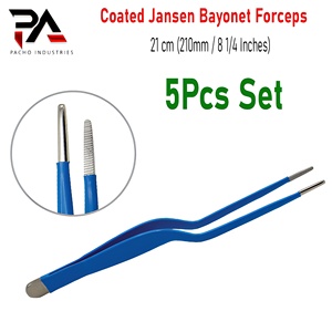 Pinces à baïonnette Jansen non conductrices de qualité allemande, 21 cm (8 1/4 pouces), pointe dentelée, électrochirurgicales, ORL - Product Image 3
