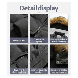 เสื้อโค้ทขนเฟอร์เทียมสำหรับฤดูหนาวแบบหนา บุฉนวนกันความหนาวเย็น พร้อมฮู้ดถอดได้ ซับในนุ่ม ป้องกันลม ดีไซน์ทันสมัย - Product Image 6