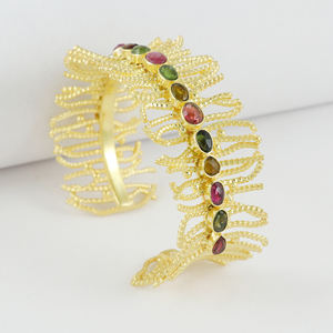 Latest Design 92.5 Sterling <b>Silver</b> Gold Plated Tourmaline Bracelet <b>for</b> <b>Women</b> Engagement Wedding Party - Product Image 2