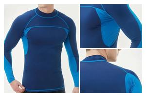 <b>Athletic</b> Men's Full Sleeve Rash Guard Swim Shirt-Polyester/Cotton Quick Dry Breathable Eco-Friendly UV Protection - Product Image 6