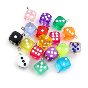 Mixed Transparent Dice DIY Earring Pendants <b>Miniature</b> Figurines Resin Craft Cabochon Charms DIY Making Accessories - Product Image 1