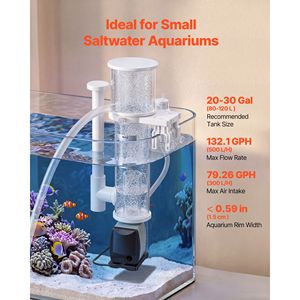 Écrémeur de protéines pour aquarium d'eau salée de 20 à 30 gallons, pompe à roue à aubes DC à fixation externe avec contrôle réglable - Product Image 3