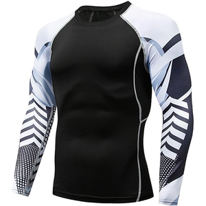 2026 High Quality Custom Digital Print Breathable Quick Dry <b>Compression</b> Gym Long Sleeve Rash Guard Designed <b>for</b> BJJ MMA Athletes - Product Image 2