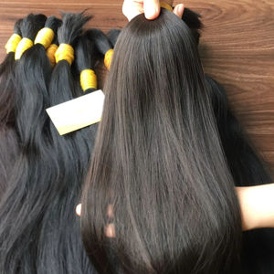 Extensiones de Cabello Humano Remy de Alta Calidad, 100% Cabello Virgen con Cutícula Alineada, para Decoloración, Trama Única, Color Natural - Product Image 1