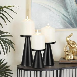 Portavelas para mesa de comedor, soporte para velas para restaurante, portavelas de hierro para mesa, decoración rústica para el hogar, portavelas S/3 - Product Image 2
