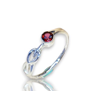 925 Sterling Silver Round Cut Bezel <b>Set</b> Natural Red Garnet Gemstone Statement <b>Ring</b> Custom Handmade Everyday Wear <b>Rings</b> Wholesale - Product Image 1