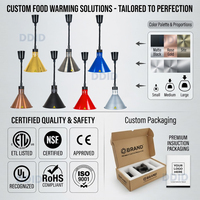 Lampe chauffante professionnelle en acier inoxydable pour buffet et maintien au chaud des aliments, équipement de cuisine pour hôtels, restaurants et cuisines commerciales