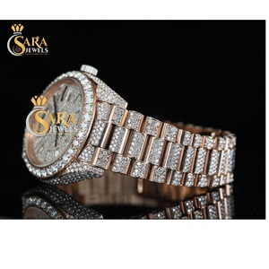 Reloj de estilo Hip Hop de moda de lujo de alta calidad automático Iced VVS Moissanite Diamond 38mm mecánico completo diamante antiguo - Product Image 1