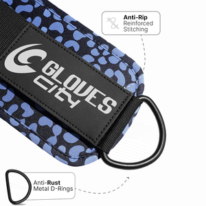 Guantes de neopreno y algodón con correas de tobillo para máquinas de cable, puños acolchados, transpirables, antideslizantes, personalizados, con accesorio de polea, para gimnasio. - Product Image 5