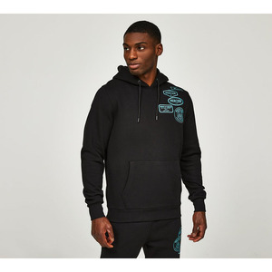 Conjunto Deportivo Negro con Capucha para Hombre, con Logotipo Estampado por Transferencia Térmica, Sudadera Larga y Pantalones Deportivos, Ropa Casual de Calle para Otoño - Product Image 5