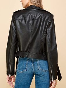 Fashion women genuine <b>leather</b> <b>jacket</b> <b>real</b> <b>leather</b> outerwear coat slim fit warm <b>jacket</b> for autumn and winter wear - Product Image 4