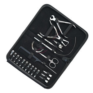 Kit de herramientas para extensiones de cabello de salón con alicates removedores de microperlas plateadas, alicates para quitar enlaces de queratina, herramienta de bucle para cabello, peine de cola y agujas - Product Image 1