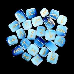 Juego de Runas de Cristal Grabadas en Ágata Negra al por Mayor, Runas Elder Futhark Talladas, Feng Shui, Sanación, Artesanía en Piedra Semipreciosa de EE. UU. - Product Image 5