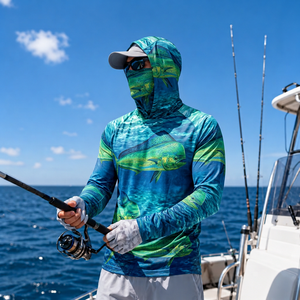 Private label fishing <b>face</b> cover shirt nylon fishing <b>face</b> cover shirt offshore fishing <b>mask</b> hoodie <b>for</b> retailers - Product Image 1