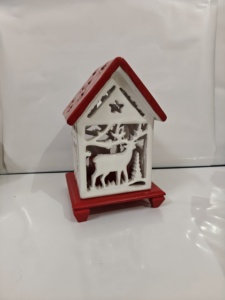 Wooden dear lamp house Wooden dear lamp hut home decor lamp - Product Image 4