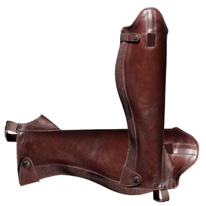 En gros Demi-guêtres en cuir véritable de vache de qualité supérieure, entièrement souples, Équipement de protection corporelle pour l'équitation Unisexe FIVE HASH - Product Image 4