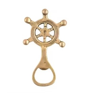 Assured Quality Brass Bottle Opener <b>Ship</b> <b>Wheel</b> Design Durable Metal Classical Style - Product Image 1