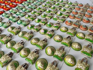 Vietnam Hand Painted <b>Mini</b> Conical Hat Straw Keychain Set Natural Sedge Grass Woven <b>Keyring</b> Cultural Tourist Gift - Macy - Product Image 3