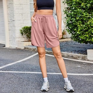 Short de bain femme de qualité supérieure, taille mi-haute, style streetwear, léger, respirant, séchage rapide, coupe-vent, avec cordon de serrage, 100% coton, personnalisable - Product Image 5