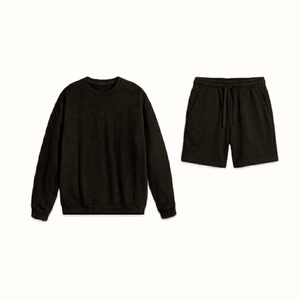 Ensemble sweat-shirt et short en polaire polyester personnalisable grande taille pour homme, vêtements décontractés respirants de haute qualité pour homme - Product Image 5
