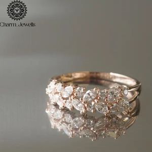 Bague de fiançailles en argent plaqué or rose pour femme Charm_Jewells, sertie de moissanite taille coussin, monture à griffes, certifiée IGI, romantique - Product Image 5