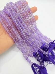 Natural Purple <b>Amethyst</b> Faceted Rondelle Beads 16 Inch Strand Gemstone Jewelry Making Supplies Wholesale - Product Image 2