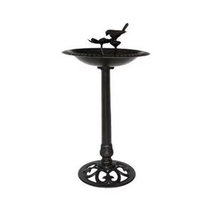 Mangeoire à oiseaux en aluminium avec feuille, pour 2 oiseaux, couleur noir et vert, pour jardin extérieur, produits artisanaux, design standard - Product Image 4