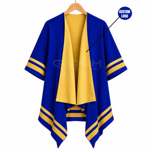 Cosh International Sorority Sisterhood Blue Yellow Batwing Sleeve Long <b>Cardigan</b> Casual 100% Polyester Collarless <b>Sweater</b> - Product Image 1