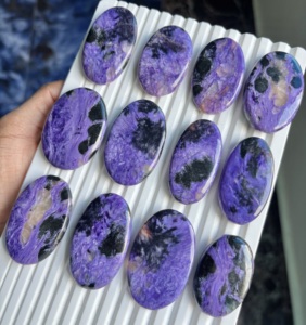 Charoite พลอยธรรมชาติอัญมณีหลวมดีไซน์เนอร์ Charoite Cabochon ขายดีขายดี Charoite มากสำหรับทำเครื่องประดับ - Product Image 3