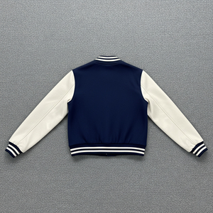 High Quality Custom Chenille Embroidered Logo Quilted <b>Waterproof</b> <b>Winter</b> Letterman <b>Jackets</b> 100% Wool Sheep Skin Lining Women's - Product Image 4