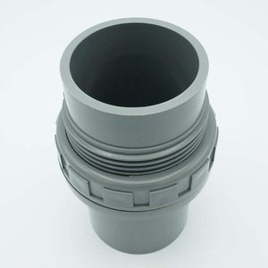Kansaikako Conector de PVC de paso recto para pared, tipo simple, con rosca, 50A, con tuerca, sin junta incluida KJ-020-050 - Product Image 2