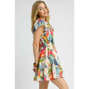 Umgee Imprimé Tie Neck Ruffled Hem Dress Handmade Variant Fulfillment Service - Product Image 2