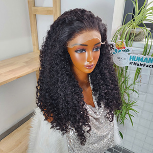 HD Lace <b>Wig</b> Glueless Double Drawn Virgin Vietnamese Burmese Human Hair Medium Length <b>Deep</b> <b>Wave</b> Frontal <b>Wigs</b> Transparent for - Product Image 2