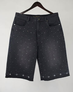Short en jean élégant de qualité supérieure pour hommes, design personnalisé, 100% coton, respirant, short en jean avec strass pour hommes - Product Image 3