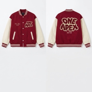 Custom Women’s Red <b>letterman</b> <b>Jacket</b> Oversized <b>Letterman</b> Bomber <b>Jacket</b> With Embroidery Streetwear - Product Image 4