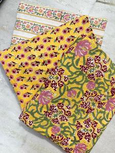 Elegant Block Printed Cotton Fabric Eco Friendly Reusable Floral Custom Print Hand Block print Fabric Bulk Order Supplier - Product Image 1
