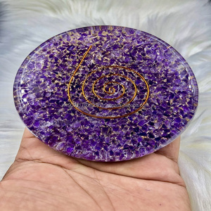 Meilleure vente résine cristaux copeaux de pierre naturelle tourmaline noire orgonite orgonite énergie pierre précieuse agate caboteur tranche à vendre - Product Image 2