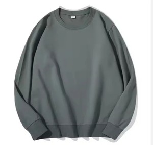 เสื้อสเวตเชิ้ตคอกลมผ้าฝ้ายทรงโอเวอร์ไซส์สำหรับผู้ชาย สีพื้น ถักแบบนิตติ้ง สวมใส่สบายสำหรับฤดูหนาว บริการ OEM ป้องกันขนร่วง - Product Image 4