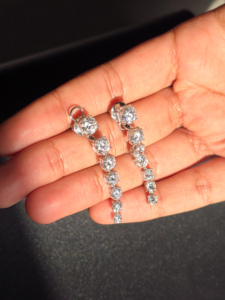 Pendientes de Diamantes en Oro Blanco de 14K y 18K, Diamantes Cultivados en Laboratorio, Corte Redondo, Pendientes Colgantes para Mujer, Elegantes, Regalo de Boda, Joyería Fina de Lujo - Product Image 2