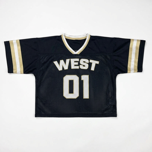 เสื้อฟุตบอลอเมริกัน WASPS สีเขียว คอวี แขนสั้น ระบายอากาศได้ดี สำหรับผู้ใหญ่ แบบยูนิเซ็กซ์ พิมพ์ลายสกรีน 01 โลโก้ด้านหน้า - Product Image 3