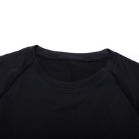 Herenshirt, grijs, lange mouwen, O-hals, compressie shirt met spinnenlogo, sneldrogend, slim fit, sportief design, gebreid polyester