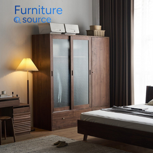 Armario de madera para dormitorio ecológico moderno de Primera calidad-Diseño de chapa con 4 cajones Estantes Fabricante de Vietnam OEM a granel al por mayor - Product Image 1