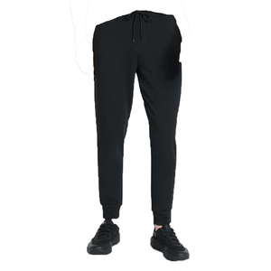 Pantalon de survêtement noir pour homme, taille élastique avec cordon de serrage, décontracté, mi-lourd, tricoté, pour l'automne, design personnalisé - Product Image 3