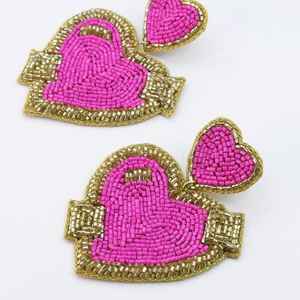 Pendientes florales con cuentas personalizados, aretes con múltiples cuentas, joyería hecha a mano para mujeres a precio económico. - Product Image 2