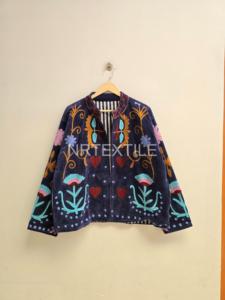 Handmade <b>Velvet</b> Suzani Jacket Floral Embroidered Jacket With Inside Cotton Lining Boho Chic Jacket <b>Women's</b> <b>Coat</b> - Product Image 3