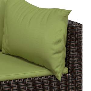Ensemble de salon de jardin marron avec coussins verts - Product Image 6