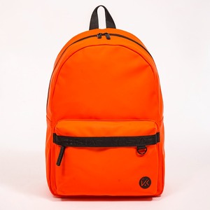 Orange matte leather eco-friendly <b>backpack</b> <b>simple</b> casual bag - Product Image 1