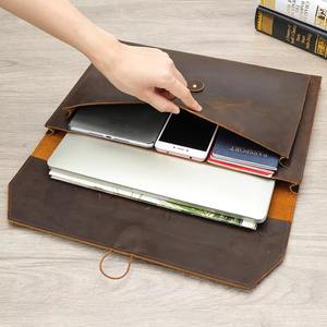 Funda de Piel Genuina Duradera Estilo Vintage para Laptop, Maletín Delgado para Negocios, Bolsa de Mensajero para Computadora, Modelo LS-0264 - Product Image 3