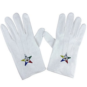 Gants en coton blancs avec broderie d'étoiles colorées, longueur poignet, respirants, usage quotidien, style décontracté printemps-automne - Product Image 5